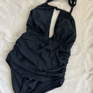 XL Black CUPSHE Sexy Flattering Rouching ONE PC swimsuit Womens